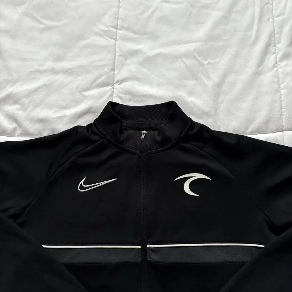 Nike Dri-Fit Long Sleeve Full Zip Jacket Womens Size Large Black Breathable - Picture 2 of 8